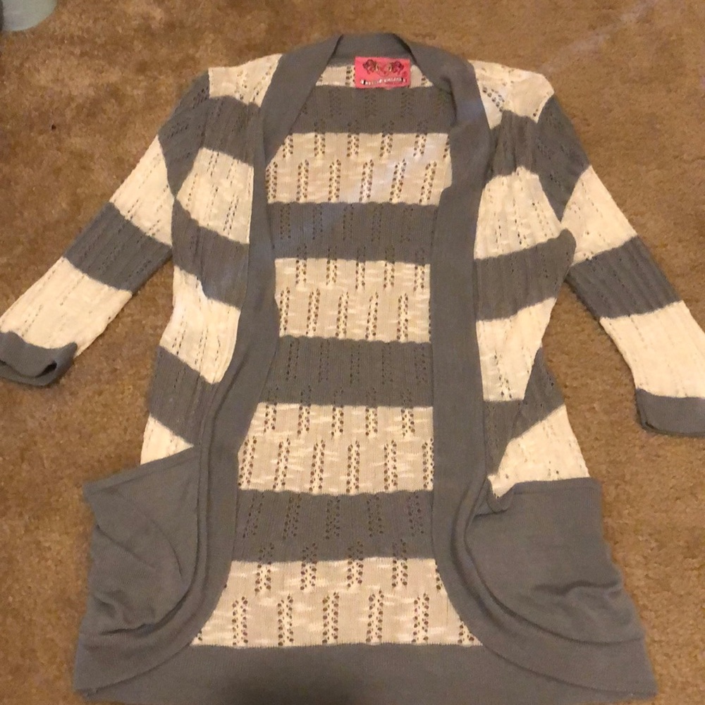 Women/Young Adult small grey and white cardigan